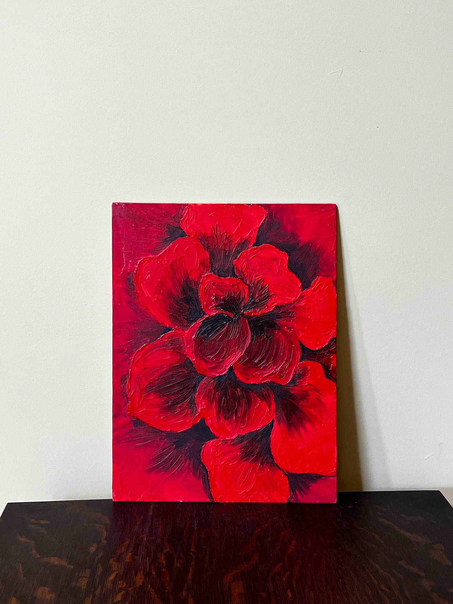 Textured 3D Flower Oil Painting 16x12 in
