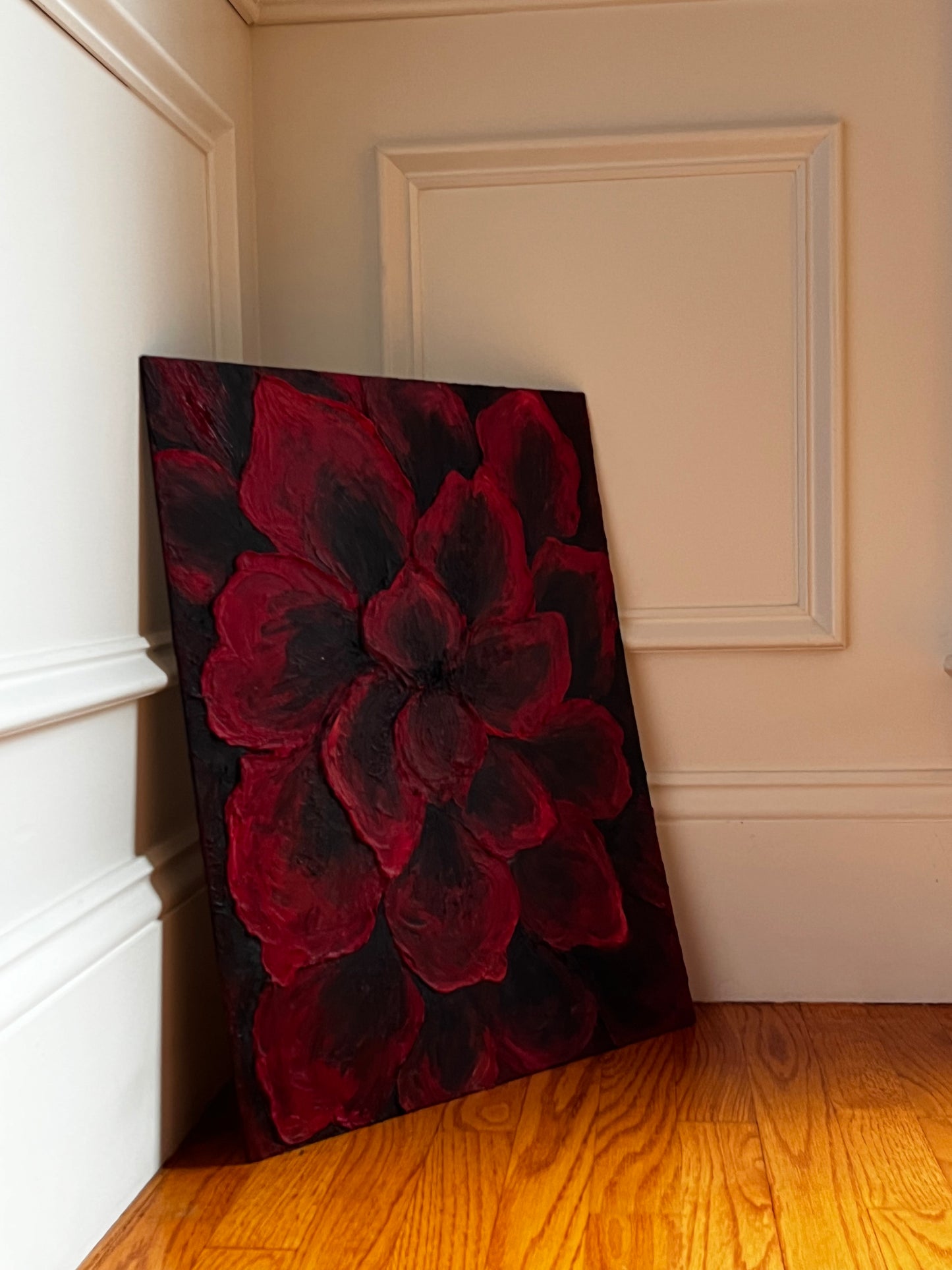 Textured 3D Flower Oil Painting 20x16 in