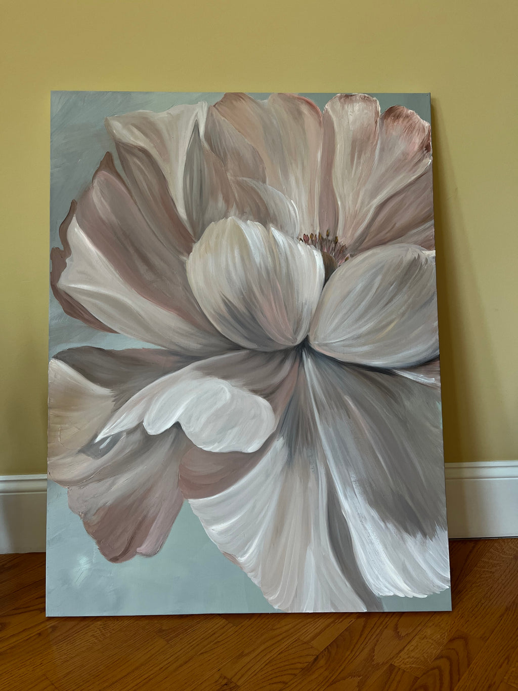 Pink Petal Portrait – Original Oil Painting