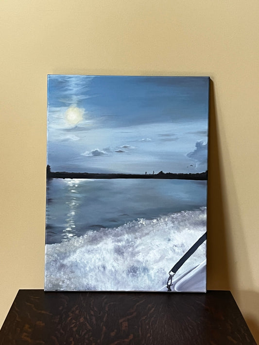 Boat Lake Oil Landscape 24x18 in