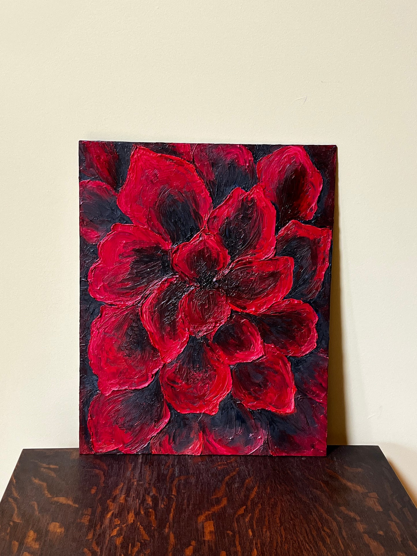 Textured 3D Flower Oil Painting 20x16 in