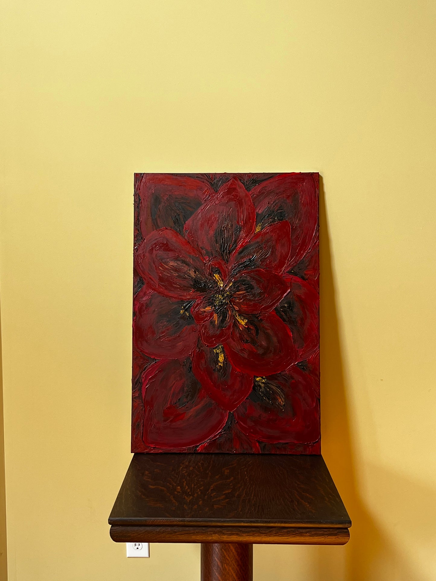 Textured 3D Flower Oil Painting 36x24 in