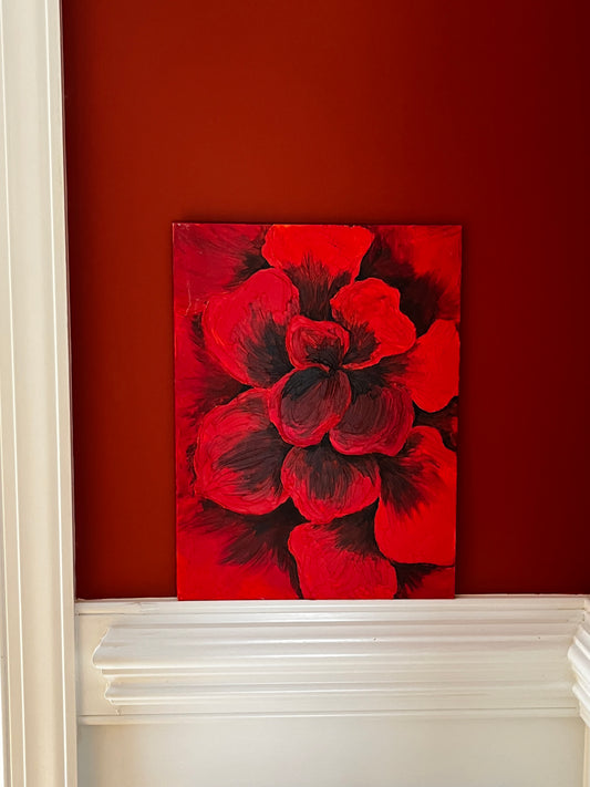 Textured 3D Flower Oil Painting 16x12 in