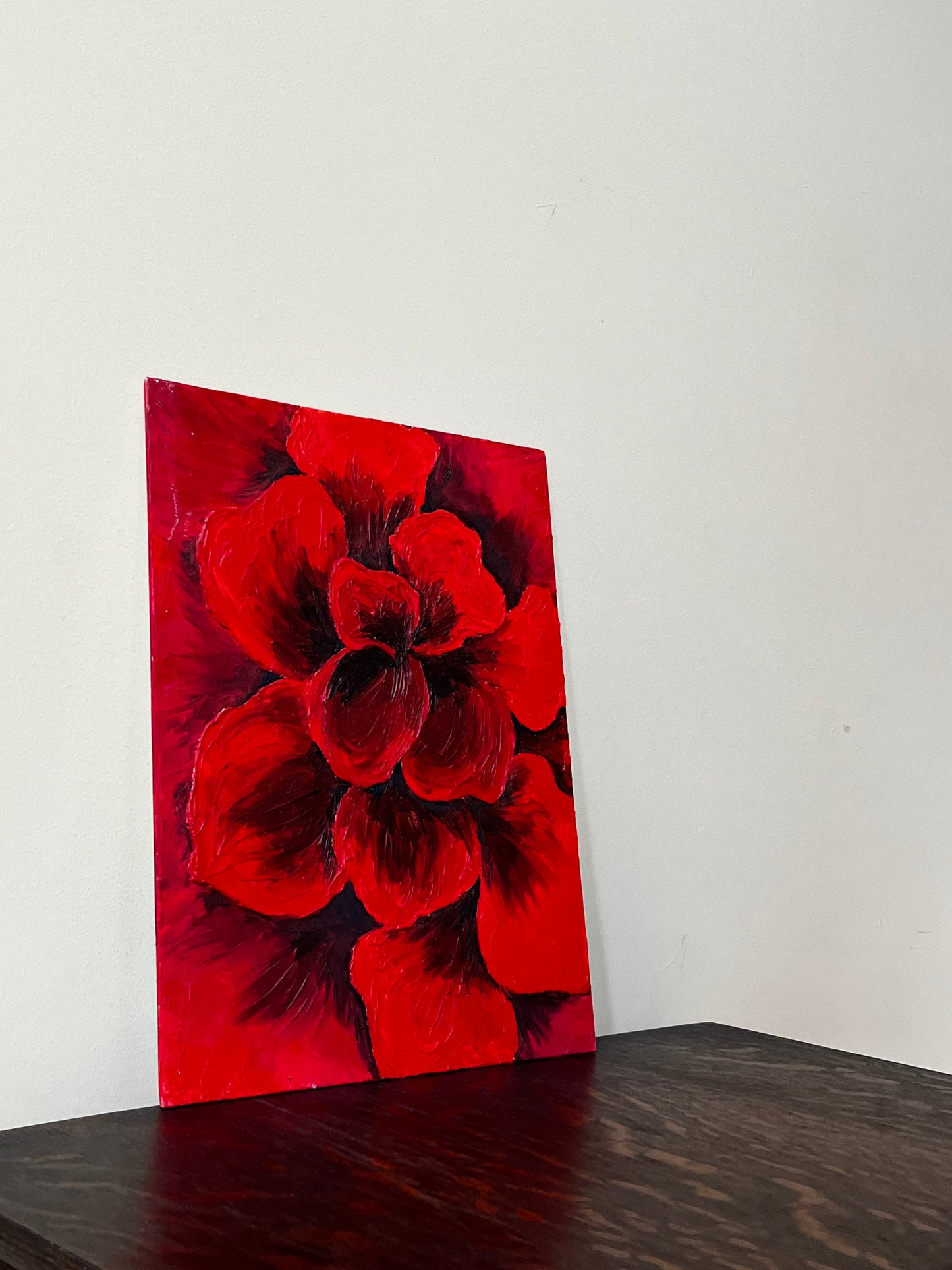 Textured 3D Flower Oil Painting 16x12 in