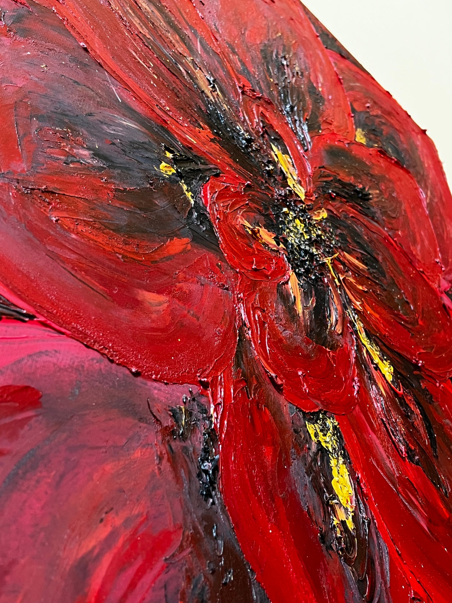 Textured 3D Flower Oil Painting 36x24 in