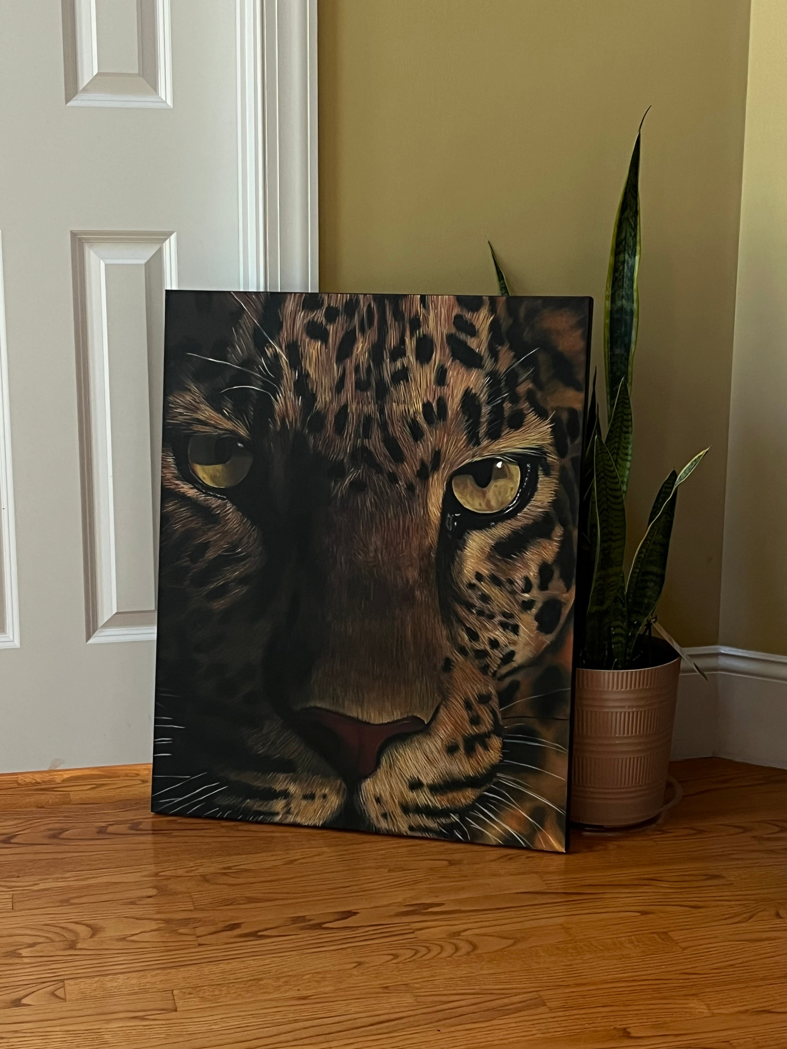 Silent Majesty | Original Leopard Oil Painting | 24x30”