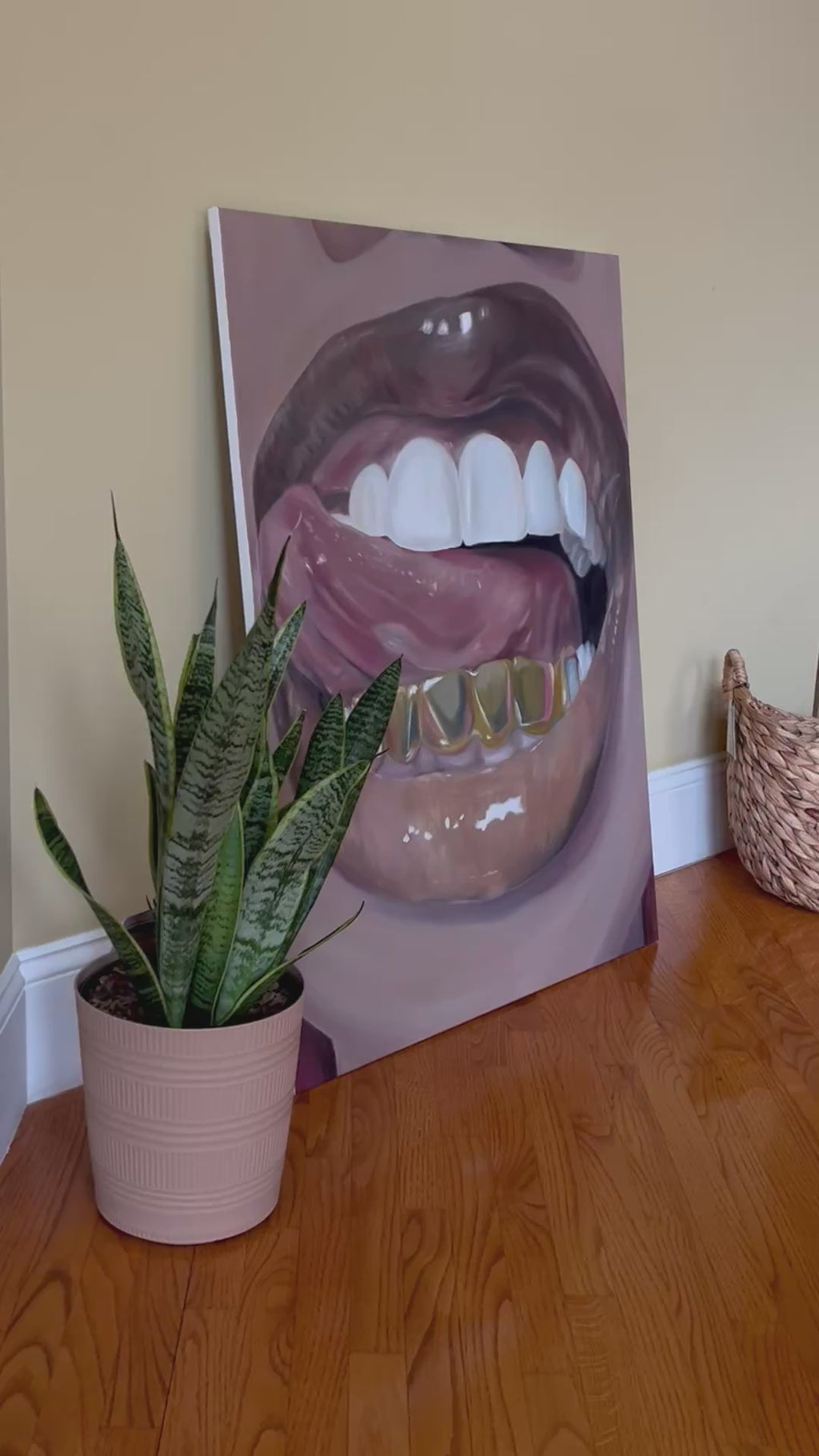 Gold Grill Portrait – Original Oil Painting